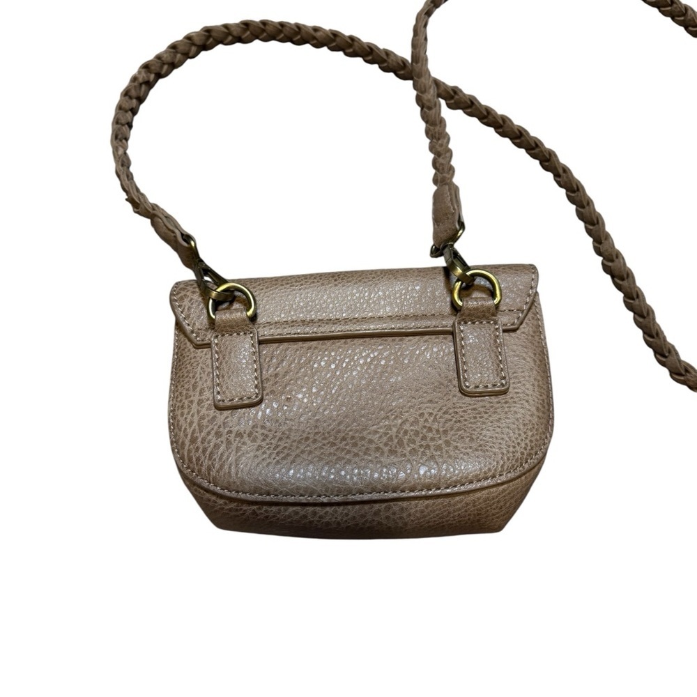 Anthropologie Mini Tan Crossbody Purse Braided Strap Small Shoulder Bag - Picture 8 of 14
